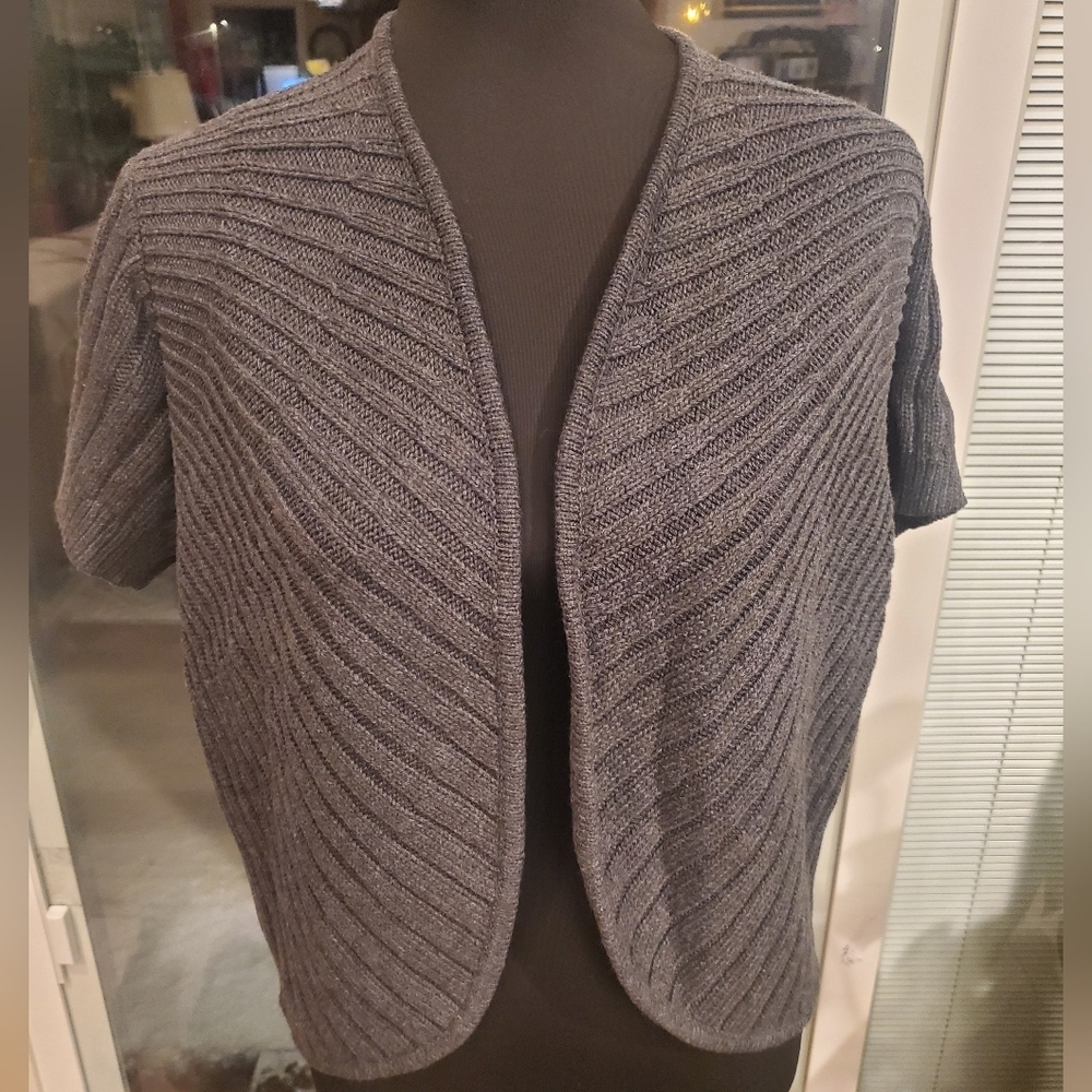 Metro u ribbed cardigan short sleeve sweater size XL
